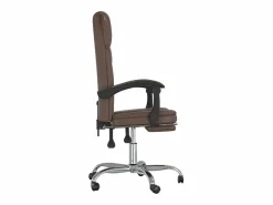 Clicnbuy Silla de oficina reclinable cuero sintético marrón