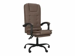 Best Silla de oficina reclinable masaje cuero sintético marrón Silla De Oficina