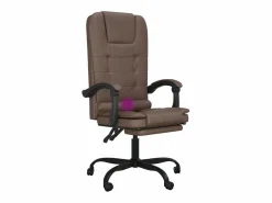 Best Silla de oficina reclinable masaje cuero sintético marrón Silla De Oficina