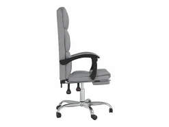 Clicnbuy Silla de oficina reclinable de tela claro