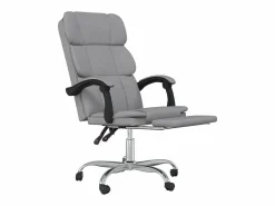Clicnbuy Silla de oficina reclinable de tela claro
