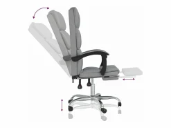 Clicnbuy Silla de oficina reclinable de tela claro