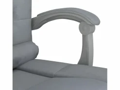 Hot Silla de oficina reclinable con masaje de tela claro Silla De Oficina