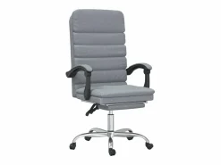 Outlet Silla de oficina reclinable con masaje de tela claro Silla De Oficina