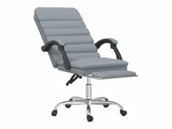 Outlet Silla de oficina reclinable con masaje de tela claro Silla De Oficina