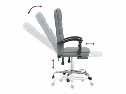 Outlet Silla de oficina reclinable con masaje de tela claro Silla De Oficina