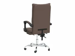 Sale Clicnbuy Silla de oficina reclinable cuero sintético marrón Marru00f3n