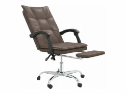 Sale Clicnbuy Silla de oficina reclinable cuero sintético marrón Marru00f3n