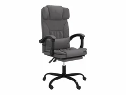 Clearance Clicnbuy Silla de oficina reclinable cuero sintético Gris