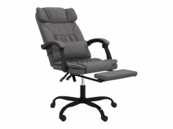 Clearance Clicnbuy Silla de oficina reclinable cuero sintético Gris