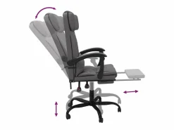 Clearance Clicnbuy Silla de oficina reclinable cuero sintético Gris