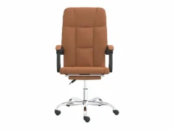 Clicnbuy Silla de oficina reclinable cuero sintético marrón