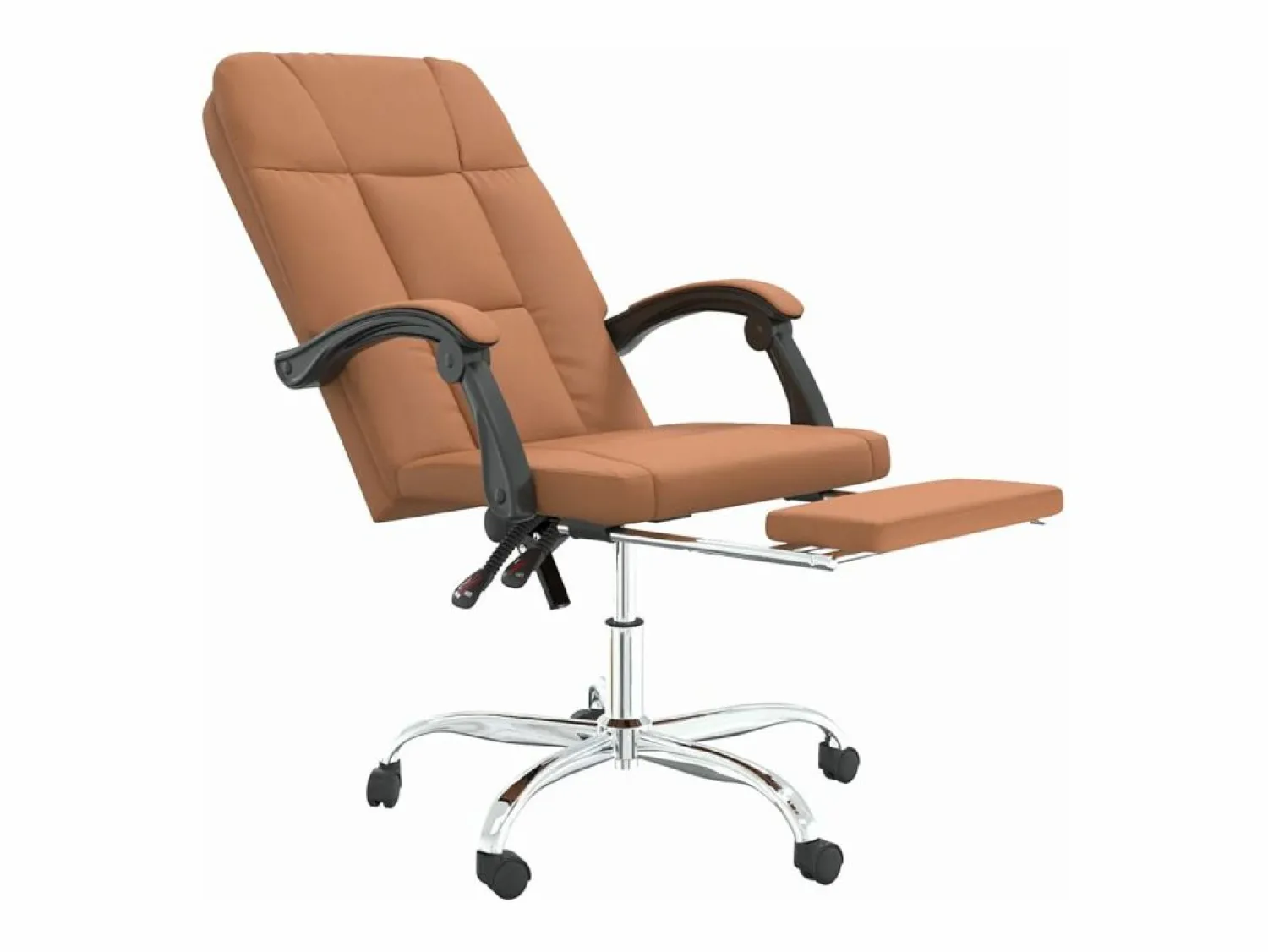 Clicnbuy Silla de oficina reclinable cuero sintético marrón