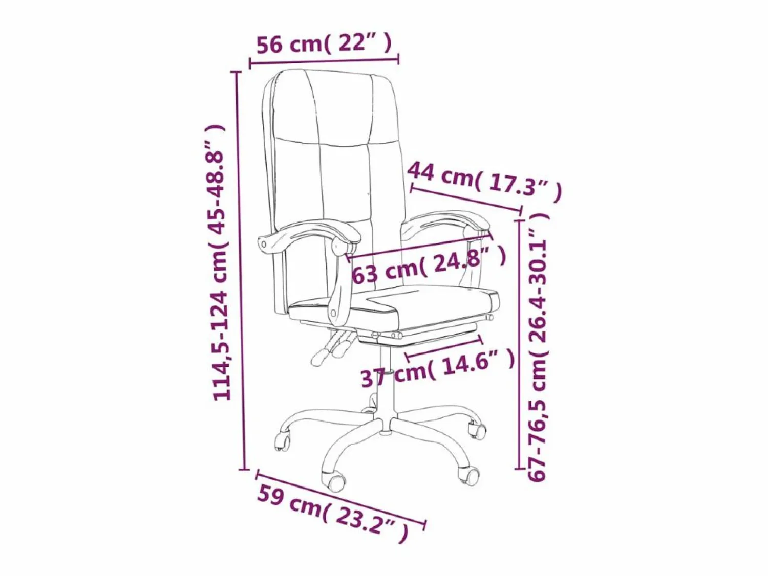 Clicnbuy Silla de oficina reclinable cuero sintético marrón