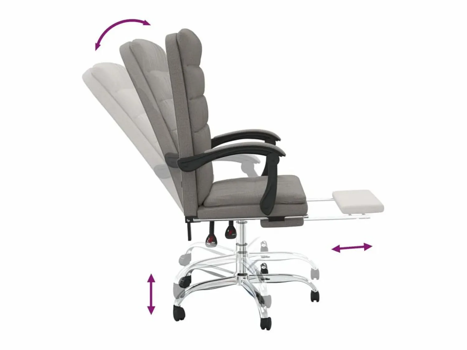 Discount Silla de oficina reclinable de tela gris taupé Silla De Oficina
