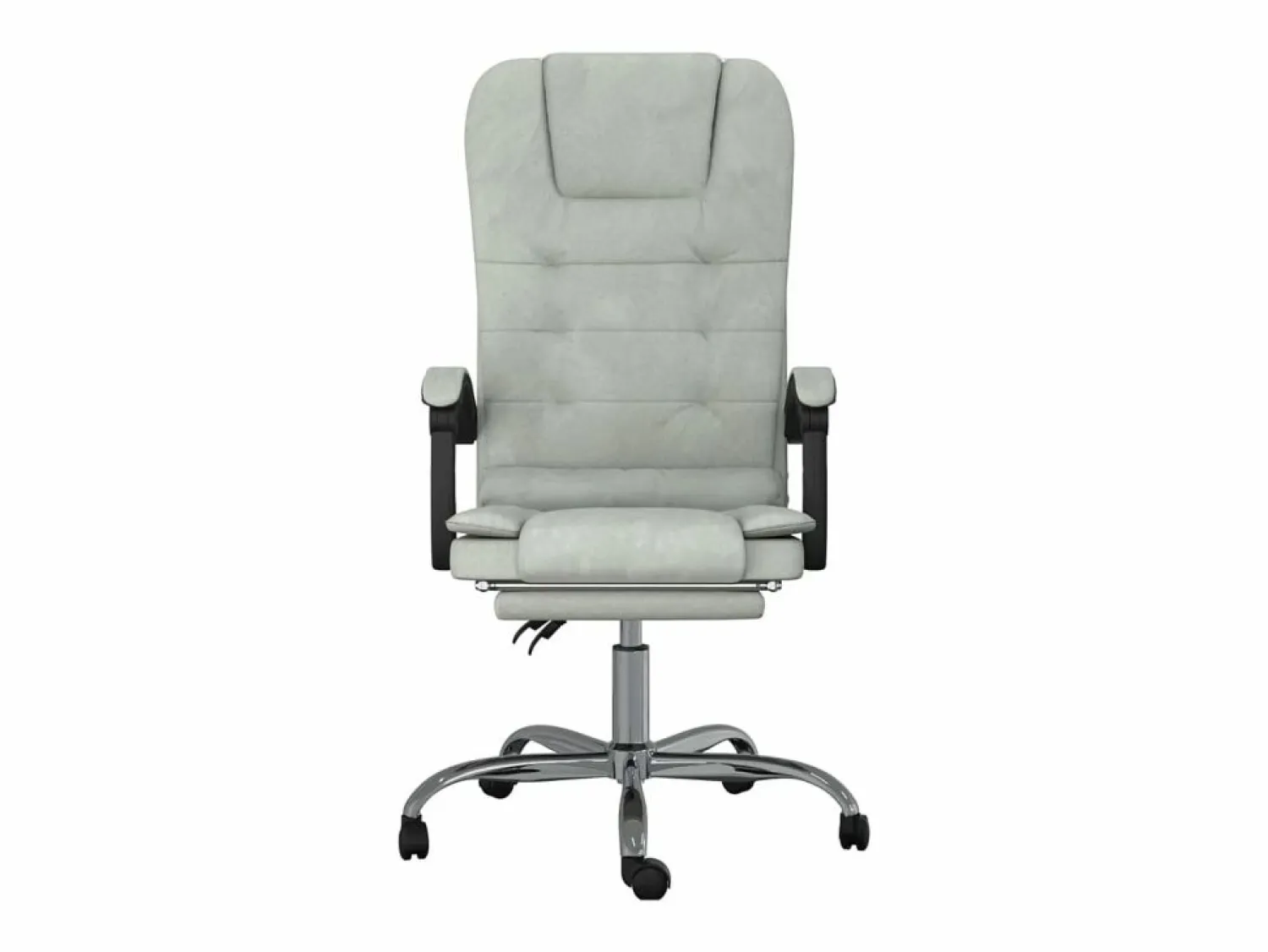 Clicnbuy Silla de oficina reclinable con masaje terciopelo claro