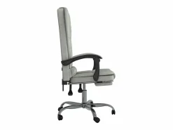 Clicnbuy Silla de oficina reclinable con masaje terciopelo claro