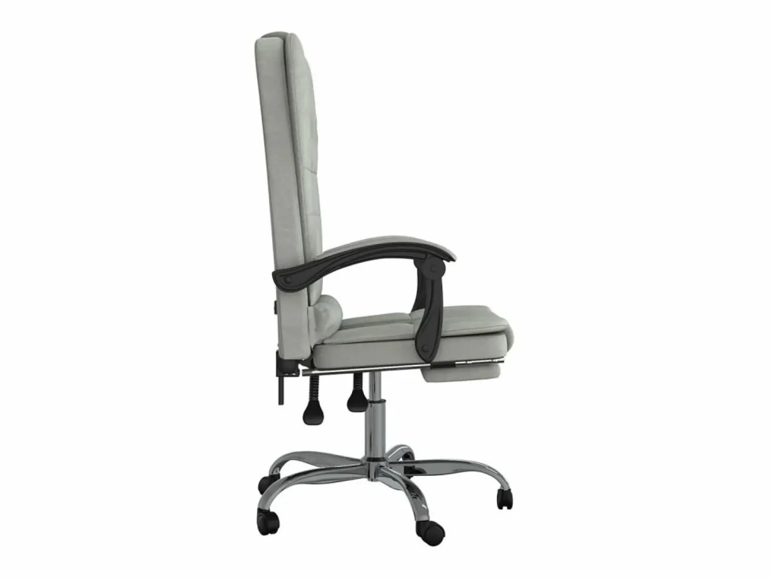 Clicnbuy Silla de oficina reclinable con masaje terciopelo claro
