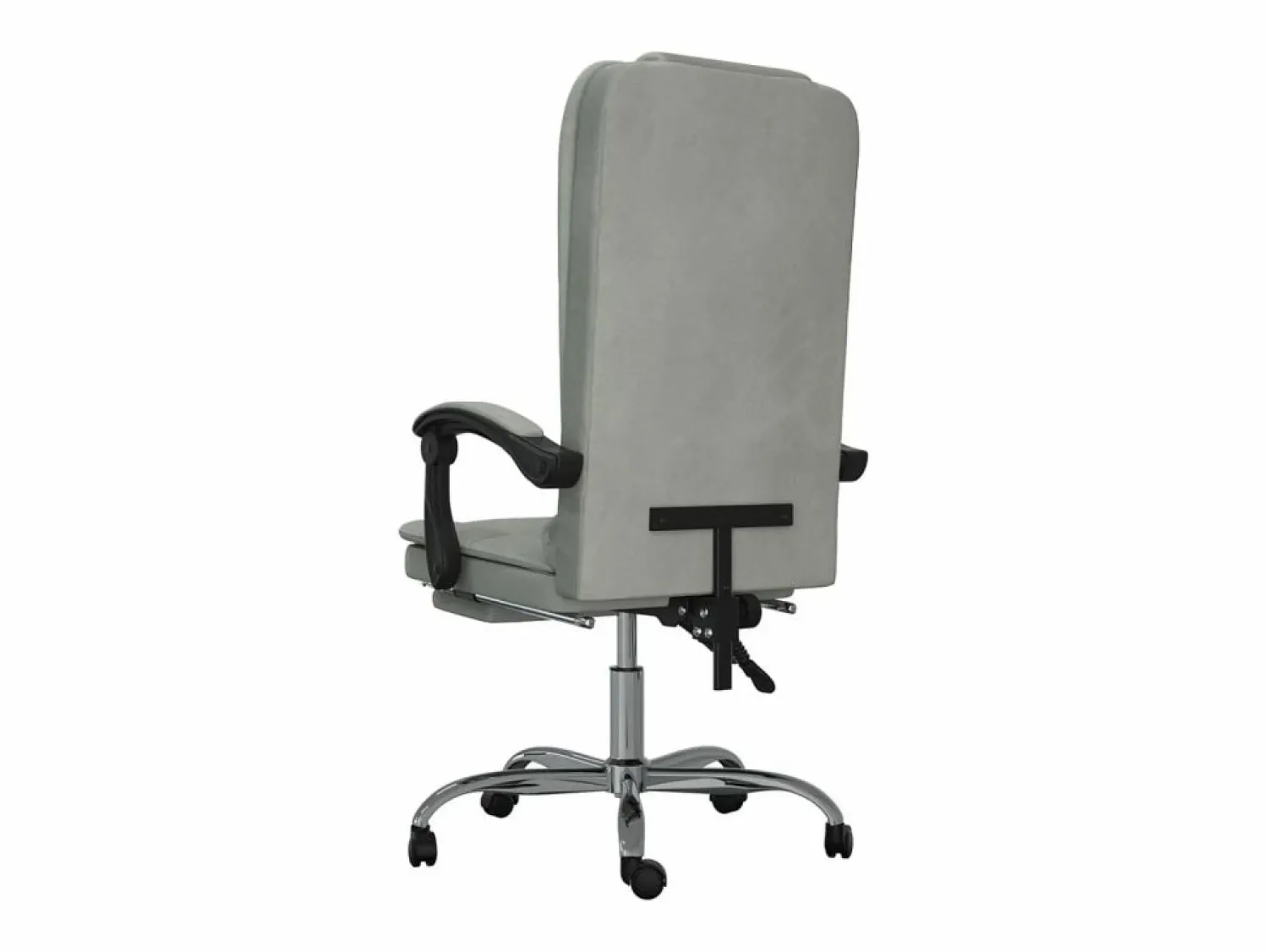 Clicnbuy Silla de oficina reclinable con masaje terciopelo claro