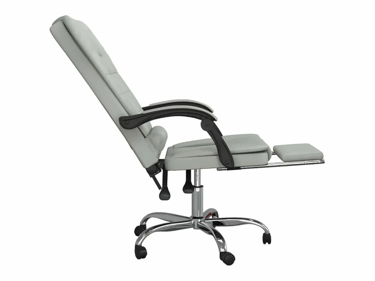 Clicnbuy Silla de oficina reclinable con masaje terciopelo claro