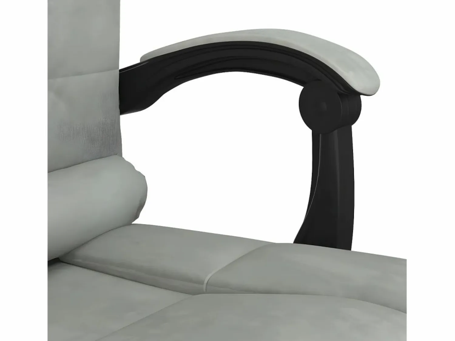 Clicnbuy Silla de oficina reclinable con masaje terciopelo claro