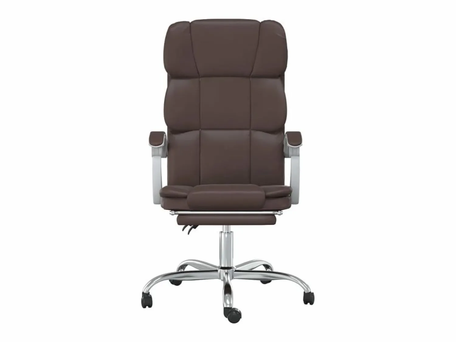 Clicnbuy Silla de oficina reclinable cuero sintético marrón