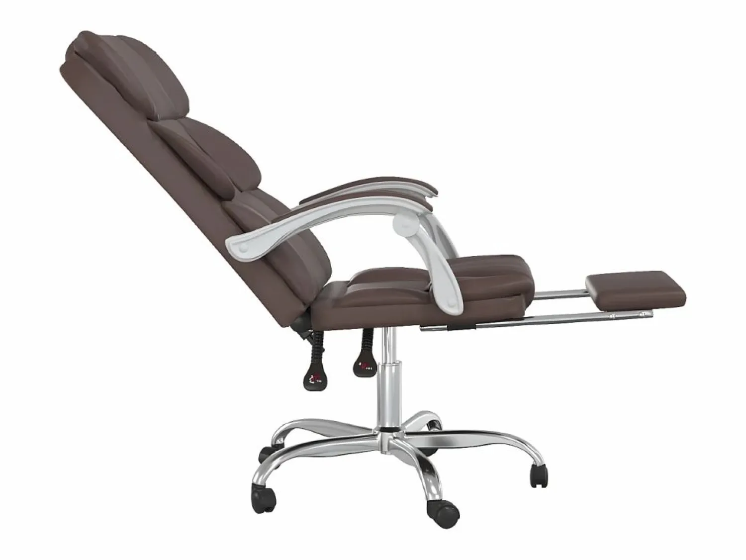 Clicnbuy Silla de oficina reclinable cuero sintético marrón