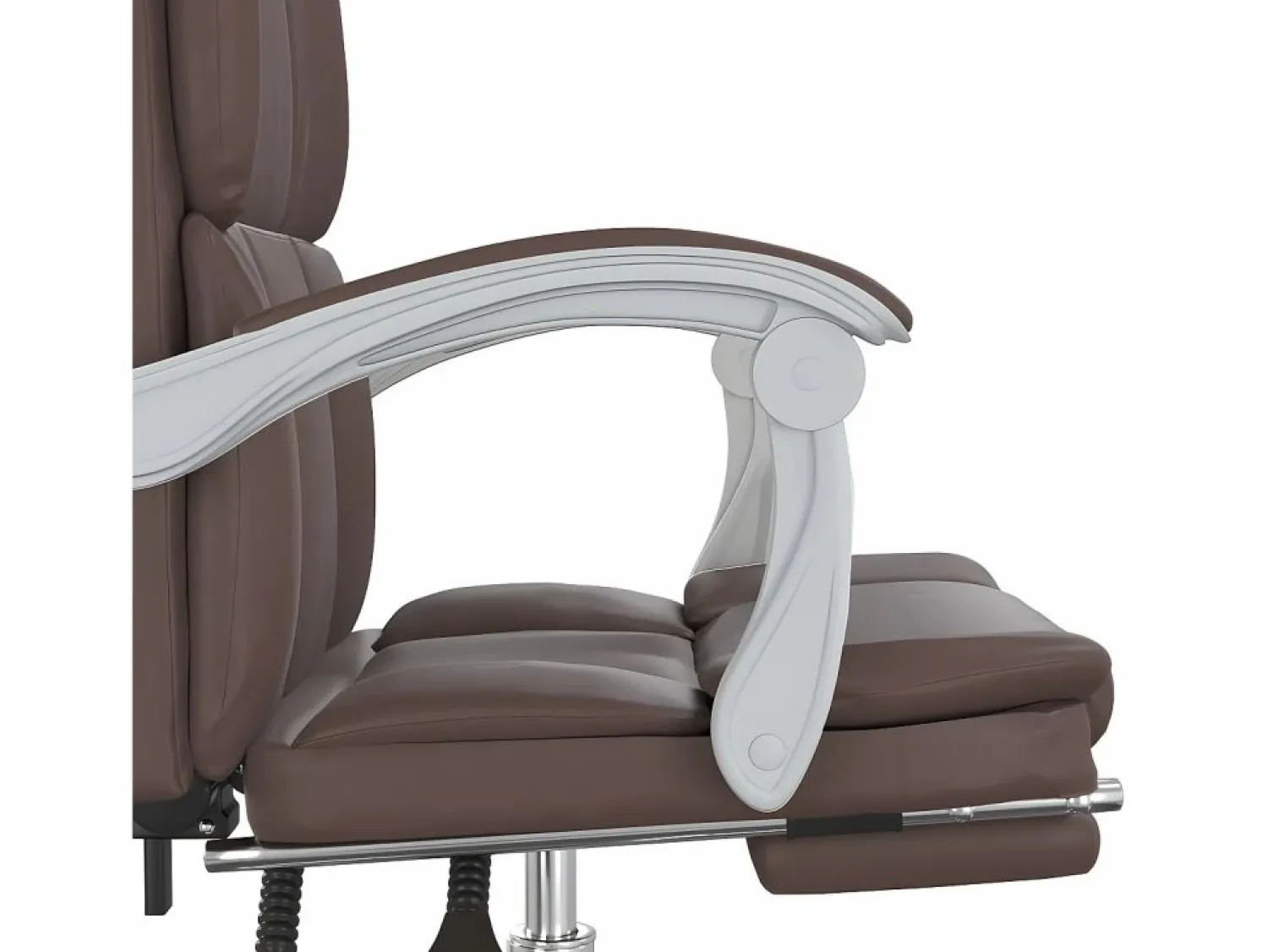Clicnbuy Silla de oficina reclinable cuero sintético marrón
