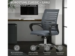 Sale ML-DESIGN Silla de oficina Silla de escritorio ergonómica Silla de ordenador Silla de jueg Gris