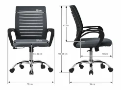 Sale ML-DESIGN Silla de oficina Silla de escritorio ergonómica Silla de ordenador Silla de jueg Gris