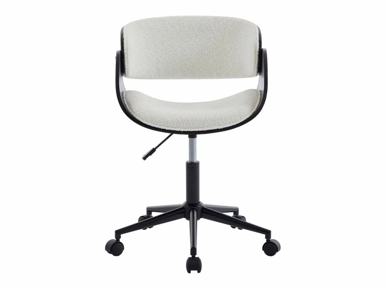 Vente-unique Silla de oficina tela de bucle y metal blanco y negro altura ajustable - JELSA