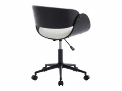 Vente-unique Silla de oficina tela de bucle y metal blanco y negro altura ajustable - JELSA