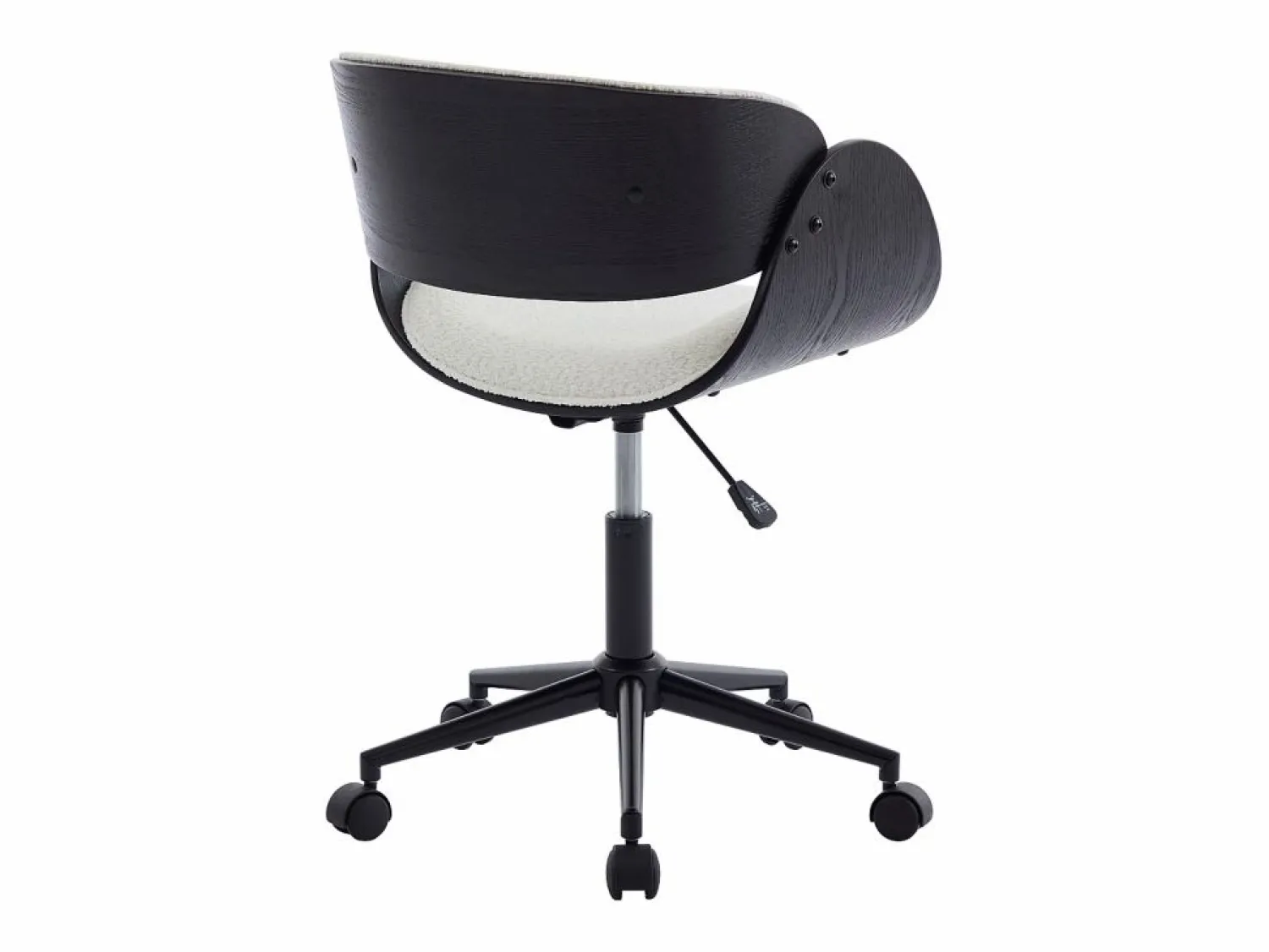 Vente-unique Silla de oficina tela de bucle y metal blanco y negro altura ajustable - JELSA