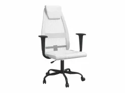 Clearance Silla de oficina tela de malla y cuero sintético blanca Silla De Escritorio