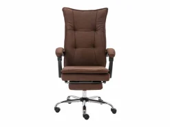 vidaxl Silla de oficina tela marrón Marru00f3n