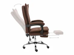 vidaxl Silla de oficina tela marrón Marru00f3n