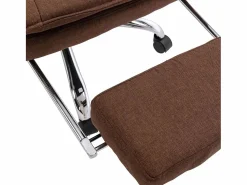 vidaxl Silla de oficina tela marrón Marru00f3n