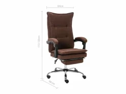 vidaxl Silla de oficina tela marrón Marru00f3n