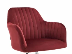 Best Vente-unique Silla de oficina terciopelo burdeos y negro altura regulable - ELEANA Granate