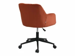 Vente-unique Silla de oficina terciopelo y negro altura regulable - PEGA de Pascal Morabito
