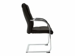 New Silla de oficina voladiza de cuero sintético negra ES278978 Silla De Escritorio
