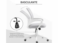 Sale Silla de oficina Waco basculante con reposabrazos + ruedas 89-109x57x55 cm Silla De Escritorio