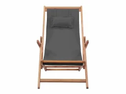 Hot Silla de playa plegable de tela y estructura de madera ES48895 Tumbona