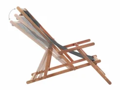 Hot Silla de playa plegable de tela y estructura de madera ES48895 Tumbona