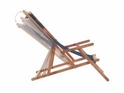 Sale Silla de playa plegable de tela y estructura de madera ES92977 Tumbona