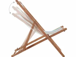 Silla de playa plegable estructura madera y tela ES70846