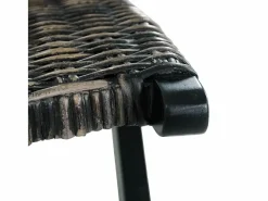 Clicnbuy Silla de ratán kubu natural y madera maciza de caoba