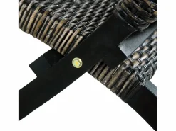 Clicnbuy Silla de ratán kubu natural y madera maciza de caoba