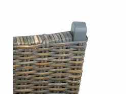 Discount vidaxl Silla de ratán kubu natural y madera maciza de caoba Gris