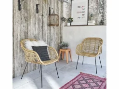 Outlet Silla de ratán y metal Sillón De Mimbre